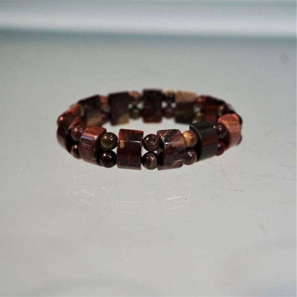 Stone Tiger Eye Stretch Bracelet Gemstone Beaded Jewelry - Picture 2 of 6